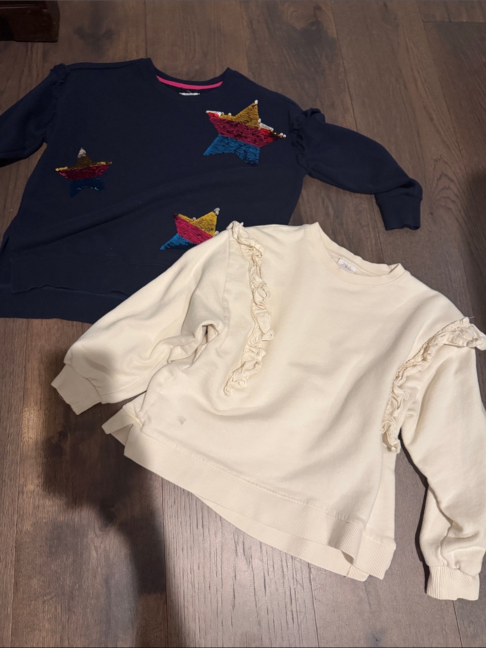 Girls Ruffle Trim Sweatshirt Set
